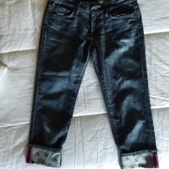 7 FOR ALL MANKIND SKULL DETAIL CROP/CAPRI JEANS 26 - Picture 5 of 8